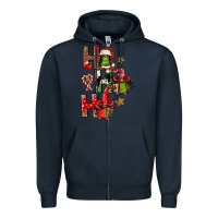 Navy ho ho ho afro gnomes Zipper Hoodie - FaDigitalArtStudio