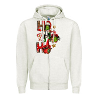 Oatmeal Heather ho ho ho afro gnomes Zipper Hoodie - FaDigitalArtStudio