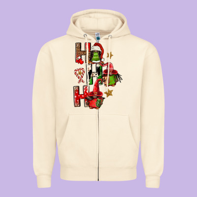 Ho Ho Ho Afro Gnomes Zipper Hoodie Designed By Fadigitalartstudio
