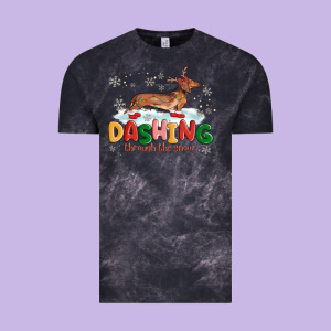 Dachshund Through The Snow Vintage Tee Designed By Maliassmallbusiness