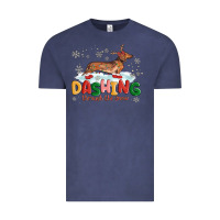 Vintage Denim dachshund through the snow Vintage Tee - MaliasSmallBusiness