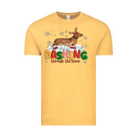 Vintage Mustard dachshund through the snow Vintage Tee - MaliasSmallBusiness