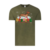 Vintage Olive dachshund through the snow Vintage Tee - MaliasSmallBusiness