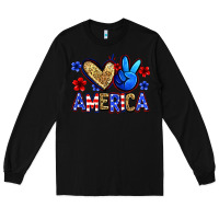 Black peace love america Long Sleeve Tee - Zillion Design Studio