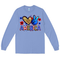 Colony Blue peace love america Long Sleeve Tee - Zillion Design Studio