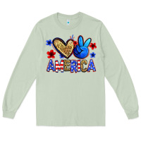 Matcha peace love america Long Sleeve Tee - Zillion Design Studio
