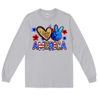 Moon Dust peace love america Long Sleeve Tee - Zillion Design Studio