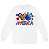 White peace love america Long Sleeve Tee - Zillion Design Studio
