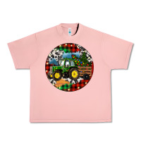 Salmon Christmas Farm Tractor Urban Heavy Tee - RanaPortraitStore