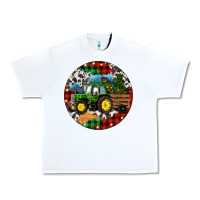 White Christmas Farm Tractor Urban Heavy Tee - RanaPortraitStore