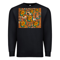 Black sunflower turquoise leopard cowhide horseshoe Premium Sweatshirt - Artiststas