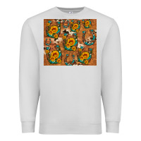Dove Grey sunflower turquoise leopard cowhide horseshoe Premium Sweatshirt - Artiststas