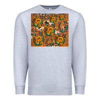 Heather Grey sunflower turquoise leopard cowhide horseshoe Premium Sweatshirt - Artiststas