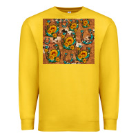 Lemon sunflower turquoise leopard cowhide horseshoe Premium Sweatshirt - Artiststas
