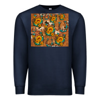 Navy sunflower turquoise leopard cowhide horseshoe Premium Sweatshirt - Artiststas