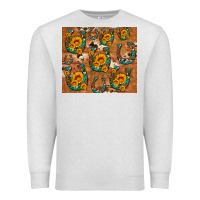 Oatmeal Heather sunflower turquoise leopard cowhide horseshoe Premium Sweatshirt - Artiststas