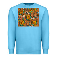 Ocean Blue sunflower turquoise leopard cowhide horseshoe Premium Sweatshirt - Artiststas
