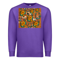 Purple sunflower turquoise leopard cowhide horseshoe Premium Sweatshirt - Artiststas