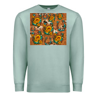 Seafoam sunflower turquoise leopard cowhide horseshoe Premium Sweatshirt - Artiststas