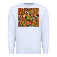 White sunflower turquoise leopard cowhide horseshoe Premium Sweatshirt - Artiststas
