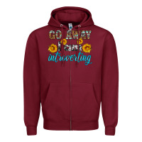 Burgundy go away i am introvering Zipper Hoodie - HRA Design Shop