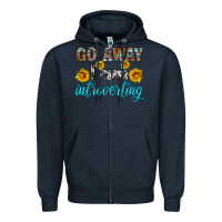 Navy go away i am introvering Zipper Hoodie - HRA Design Shop