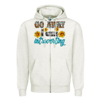Oatmeal Heather go away i am introvering Zipper Hoodie - HRA Design Shop