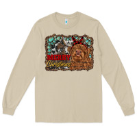 Mushroom merry christmas highland cow Long Sleeve Tee - RanaPortraitStore