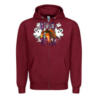 Burgundy Boo yall Zipper Hoodie - CowhideDigitalArt