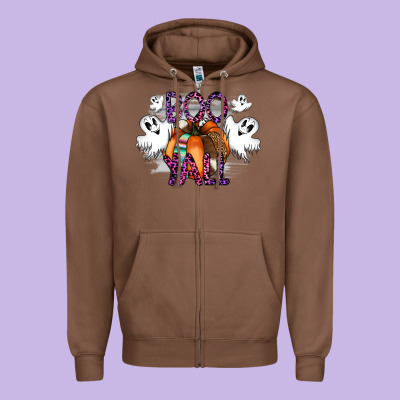 Boo Yall Zipper Hoodie Designed By Cowhidedigitalart