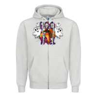 Dove Grey Boo yall Zipper Hoodie - CowhideDigitalArt