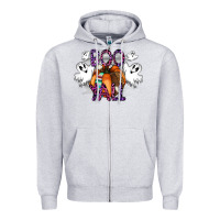 Heather Grey Boo yall Zipper Hoodie - CowhideDigitalArt