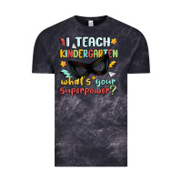 Cloud Black i teach kindergarten whats your superpower Vintage Tee - MaliasSmallBusiness