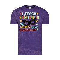 Cloud Purple i teach kindergarten whats your superpower Vintage Tee - MaliasSmallBusiness