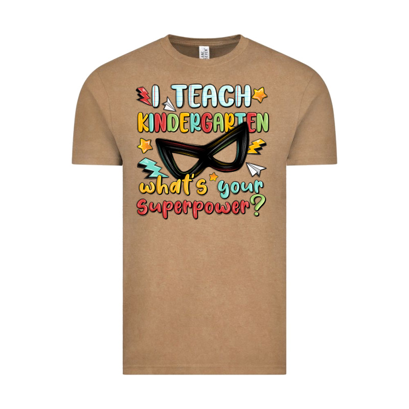 I Teach Kindergarten Whats Your Superpower Vintage Tee by MaliasSmallBusiness | Teevron