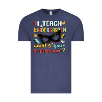 Vintage Denim i teach kindergarten whats your superpower Vintage Tee - MaliasSmallBusiness