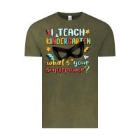 Vintage Olive i teach kindergarten whats your superpower Vintage Tee - MaliasSmallBusiness