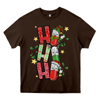 Chocolate Brown ho ho ho pharmacy Heavy Core Tee - CowhideDigitalArt