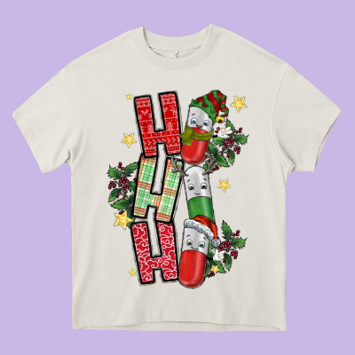 Ho Ho Ho Pharmacy Heavy Core Tee Designed By Cowhidedigitalart