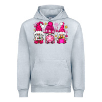 Heather Grey Pink Christmas winter gnomes Urban Hoodie - NancyCooperArtShop