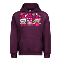 Mauve Wine Pink Christmas winter gnomes Urban Hoodie - NancyCooperArtShop