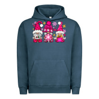 Pigment Midnight Navy Pink Christmas winter gnomes Urban Hoodie - NancyCooperArtShop