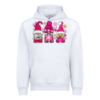 White Pink Christmas winter gnomes Urban Hoodie - NancyCooperArtShop
