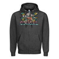 Charcoal Heather cowgirl2 2 Zipper Hoodie - SublimationCraftShop