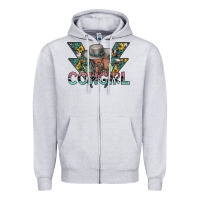 Heather Grey cowgirl2 2 Zipper Hoodie - SublimationCraftShop