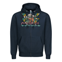 Navy cowgirl2 2 Zipper Hoodie - SublimationCraftShop