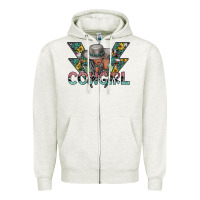 Oatmeal Heather cowgirl2 2 Zipper Hoodie - SublimationCraftShop