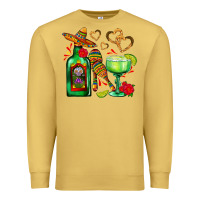 Antique Gold mexican tequila margarita and maracas Premium Sweatshirt - AdoDesignShop