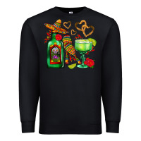 Black mexican tequila margarita and maracas Premium Sweatshirt - AdoDesignShop