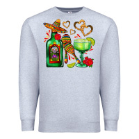 Heather Grey mexican tequila margarita and maracas Premium Sweatshirt - AdoDesignShop